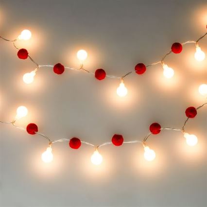 LED-jouluvaloketju 20xLED/2xAA 1,8 m lämmin valkoinen