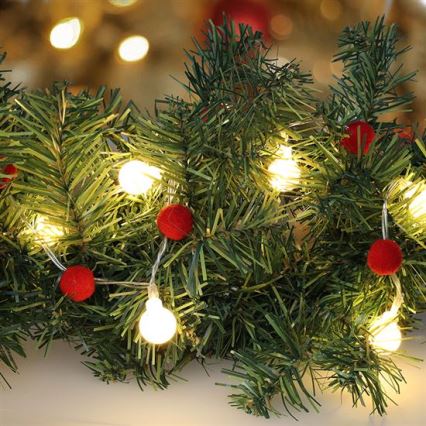 LED-valoketju 20xLED/2xAA 1,8 m lämmin valkoinen