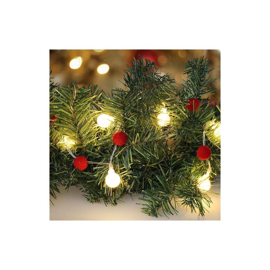 LED-valoketju 20xLED/2xAA 1,8 m lämmin valkoinen