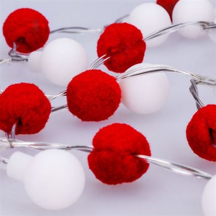 LED-valoketju 20xLED/2xAA 1,8 m lämmin valkoinen