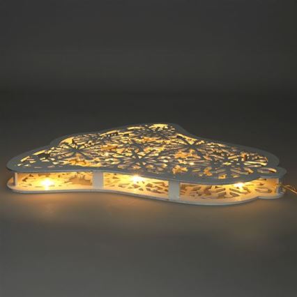 LED-joulukoriste 9xLED/2xAA, lämmin valkoinen, pieni kellonmuotoinen koriste