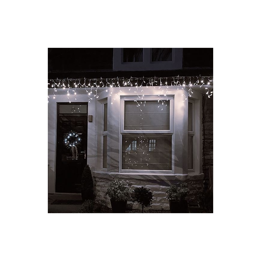 LED-jouluvaloverho ulkokäyttöön 120xLED/8 toimintoa 9m IP44 lämmin valkoinen