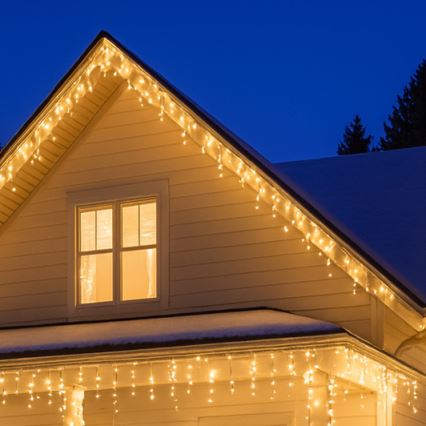 LED-ulkovaloverho 360xLED/8 toimintoa 15m IP44 lämmin valkoinen