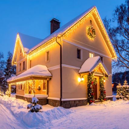 LED Ulkokäyttöön tarkoitettu jouluköynnös 360xLED/8 toimintoa 15m IP44 lämmin valkoinen