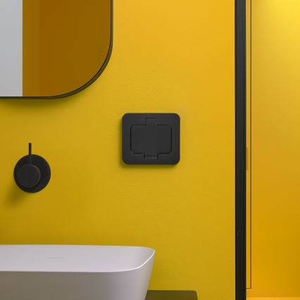 Ulkotila sisäänrakennettu lattia pistoke IP55 musta suorakulmainen