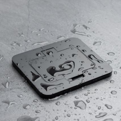 Ulkotila sisäänrakennettu lattia pistoke IP55 musta suorakulmainen