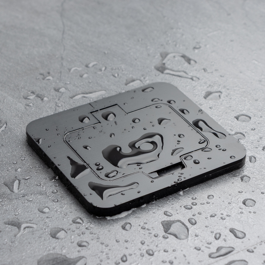 Ulkotila sisäänrakennettu lattia pistoke IP55 musta suorakulmainen