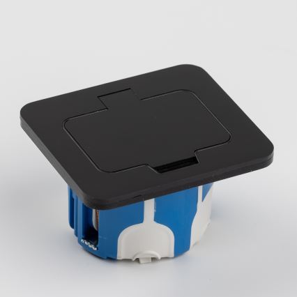 Ulkotila sisäänrakennettu lattia pistoke IP55 musta suorakulmainen