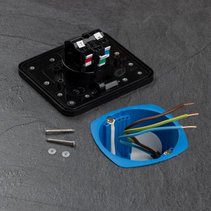 Ulkotila sisäänrakennettu lattia pistoke IP55 musta suorakulmainen