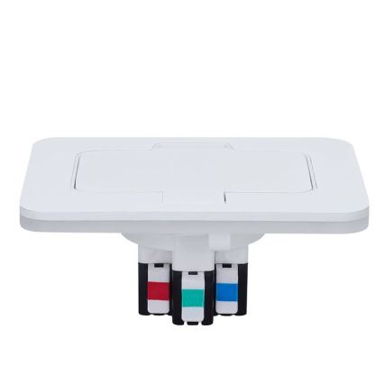Ulkokäyttöön upotettava lattiapistorasia IP55, valkoinen, suorakulmainen