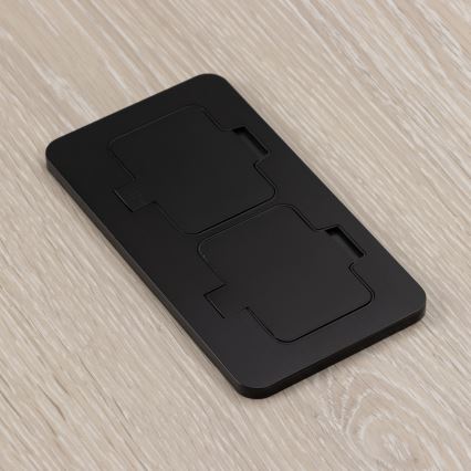 Ulkotila sisäänrakennettu lattia tuplapistoke IP55 musta suorakulmainen