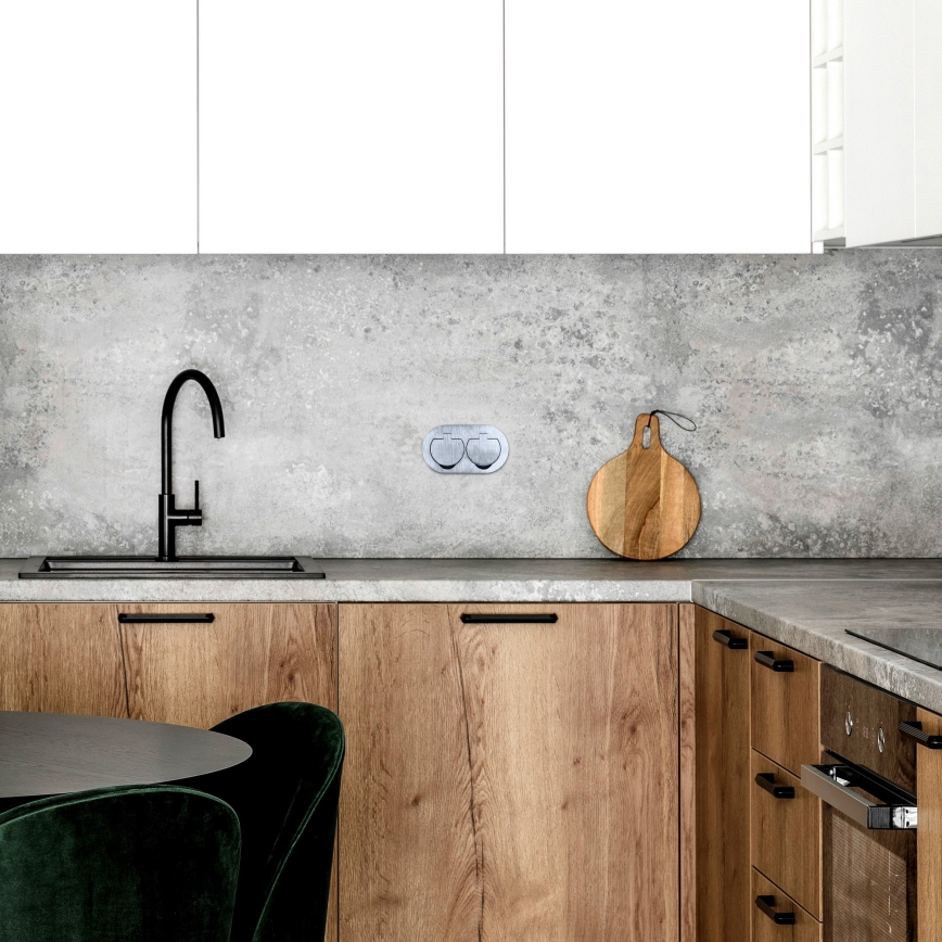 Sisäänrakennettu lattiapistoke uloskaksinkertainen pistorasia IP55 pyöreä