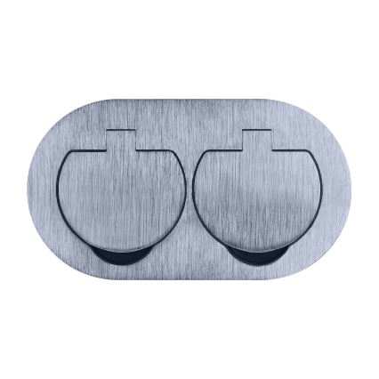 Sisäänrakennettu lattiapistoke uloskaksinkertainen pistorasia IP55 pyöreä