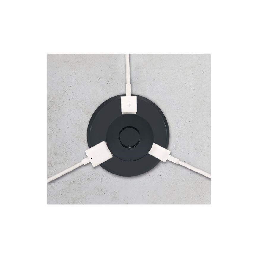 Sisäänrakennettu USB Laturi USB A+C musta