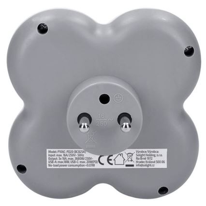 Jakorasia 3×16 A + 20 W USB‑A/USB‑C pikalaturi