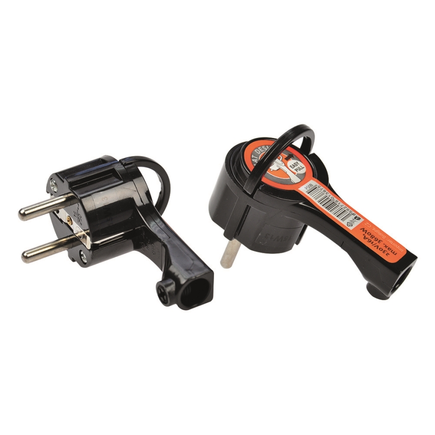 Kulmapistoke 230V/16A musta