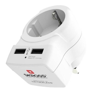 Solight PA28USB - Matkasovitin UK 230V + 2x USB -portti