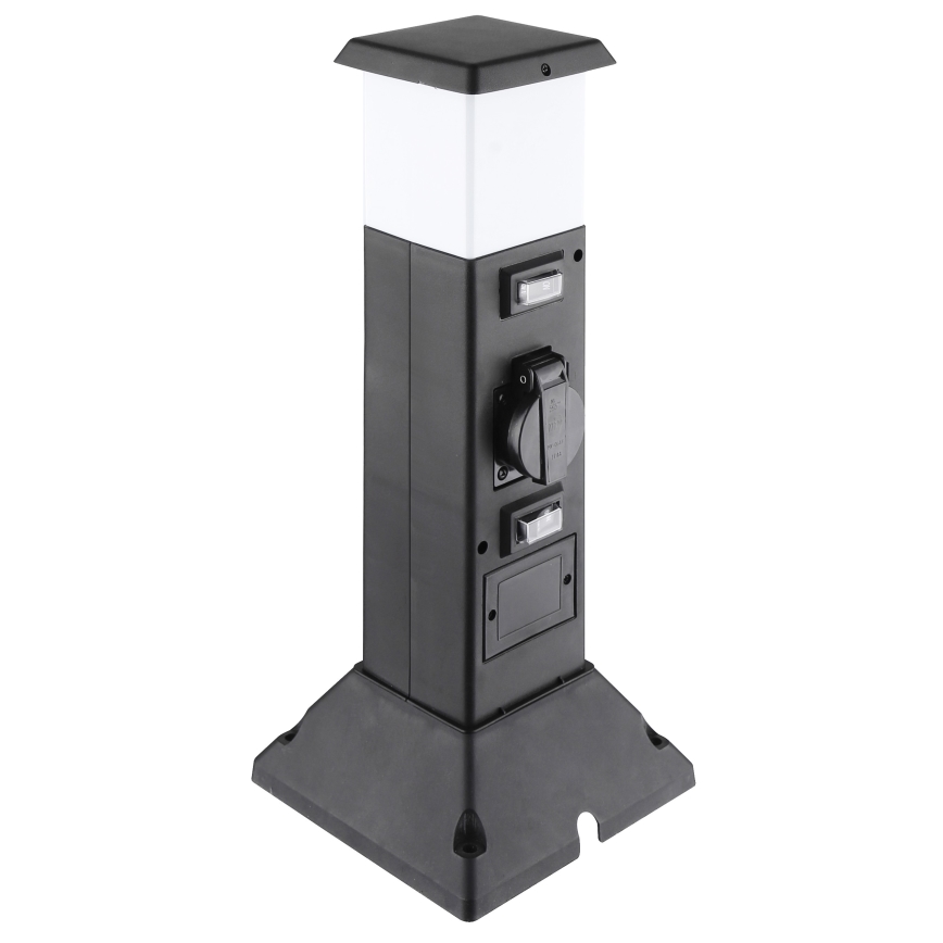 Ulkoseinävalaisin, jossa 2 pistorasiaa 1xE14/15W/230V IP44 musta