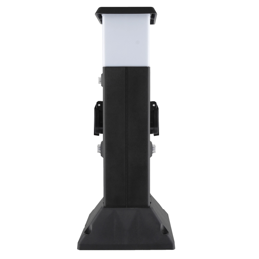 Ulkoseinävalaisin, jossa 2 pistorasiaa 1xE14/15W/230V IP44 musta