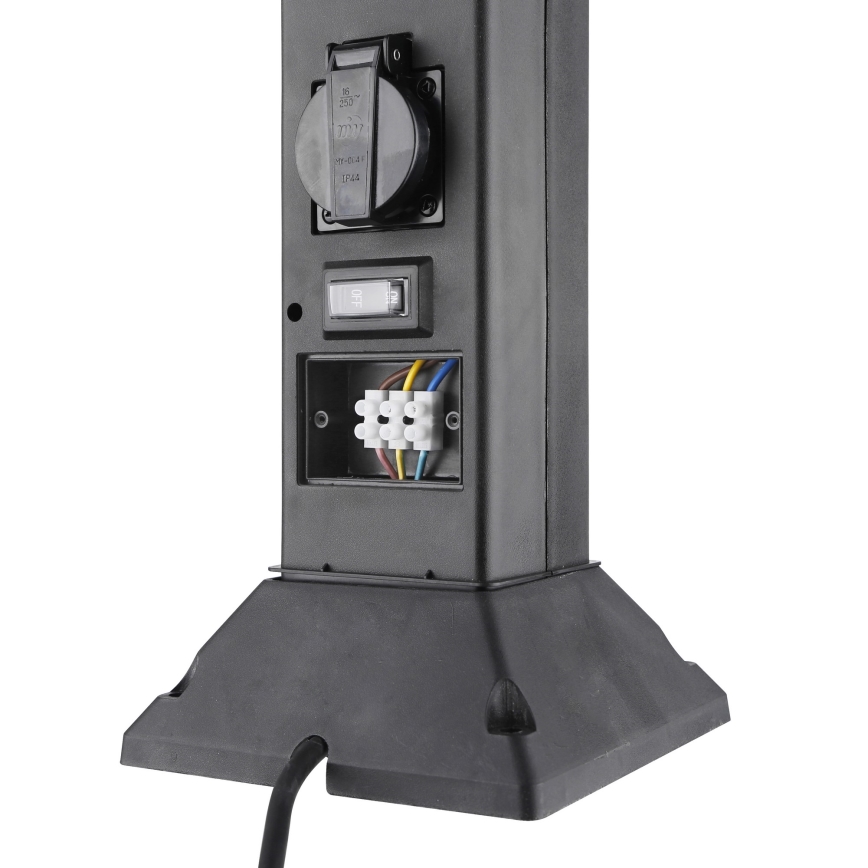 Ulkoseinävalaisin, jossa 2 pistorasiaa 1xE14/15W/230V IP44 musta