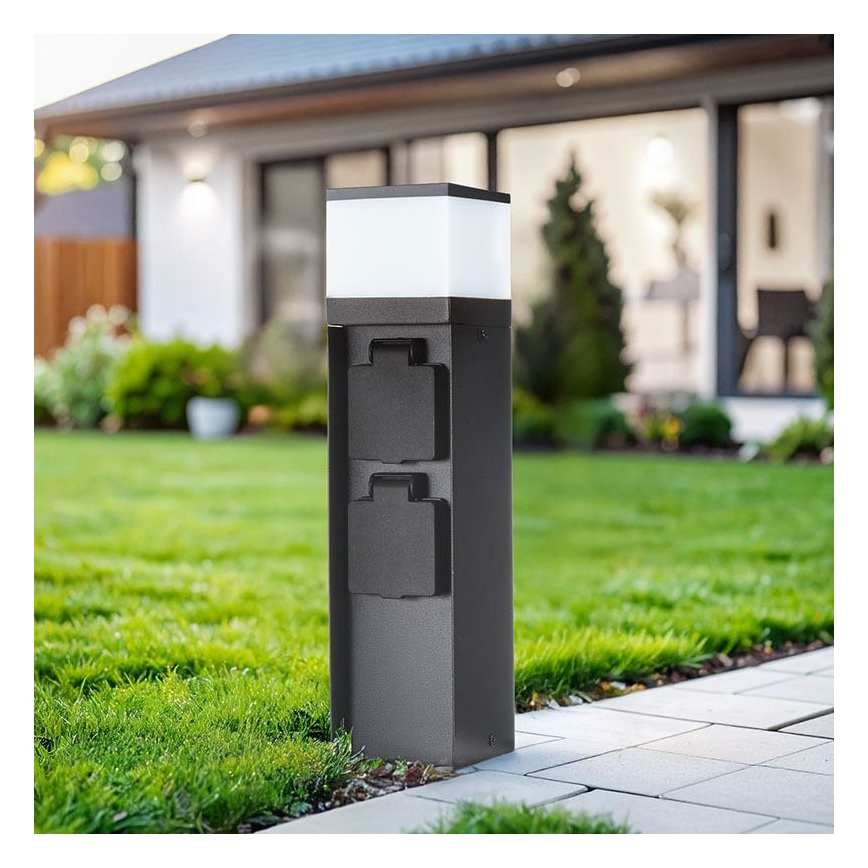 Ulkoseinävalaisin kahdella G9-kannalla, 11 W/230 V, IP44, musta