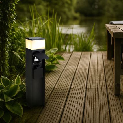 Ulkoseinävalaisin kahdella G9-kannalla, 11 W/230 V, IP44, musta