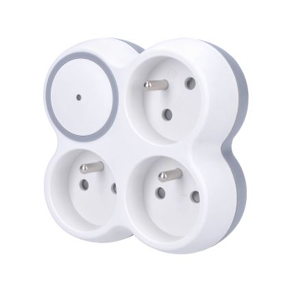 Liitin ylijännitesuojalla 230V/16A 3Z valkoinen