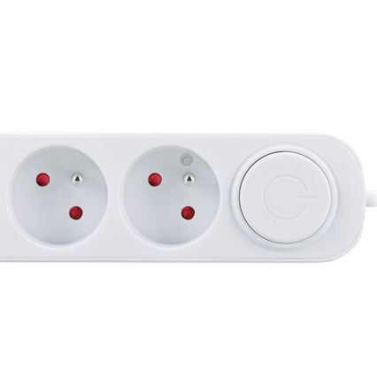 Monipuolinen jatkojohto 3 pistorasialla ja katkaisijalla, USB A- ja C-latauksella, 2 m