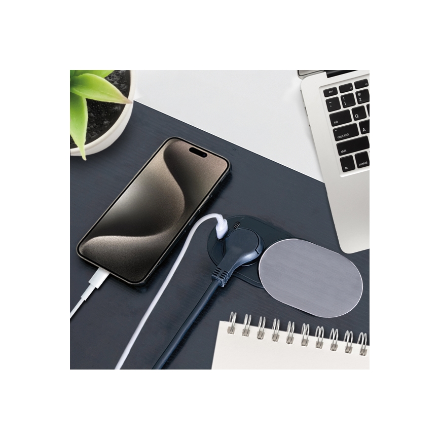 Upotettava pistorasia 1x pistorasia + USB A+C