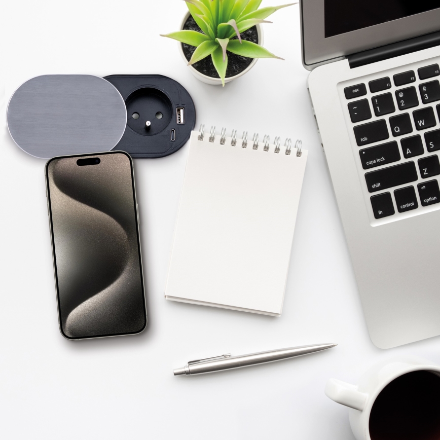 Upotettava pistorasia 1x pistorasia + USB A+C