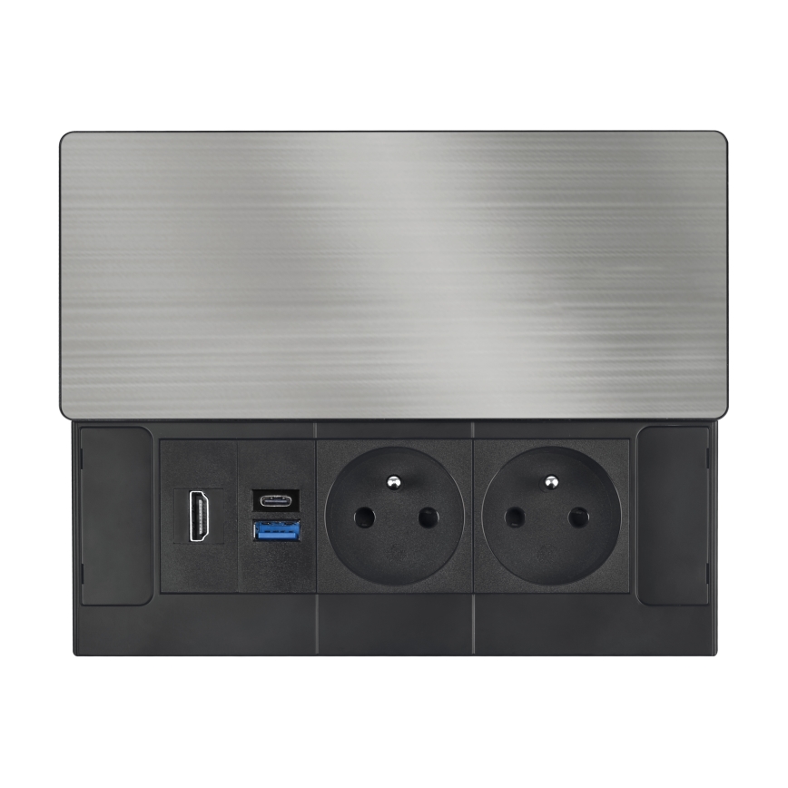 Upotettava pistorasia 20W 2 pistorasiaa + USB-A + USB-C + HDMI