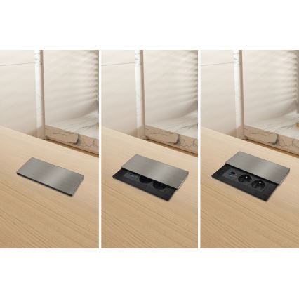 Upotettava pistorasia 20 W langattomalla latauksella, 2 pistorasiaa + USB-A + USB-C