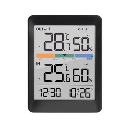 Sääasema herätyskellolla 2xAAA + 2xAAA musta