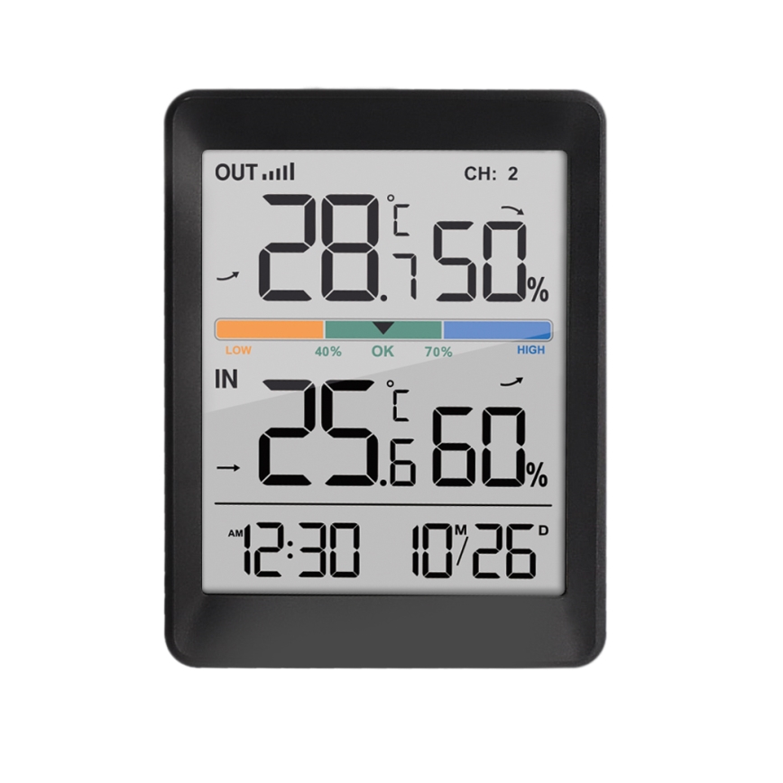 Sääasema herätyskellolla 2xAAA + 2xAAA musta