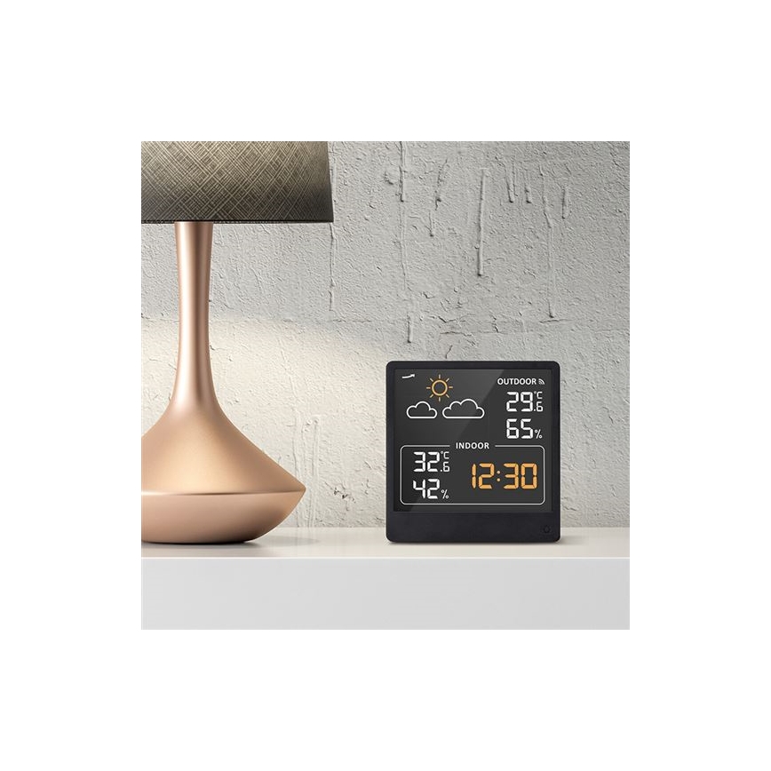 Digitaalinen lämpömittari 5V/2xAAA + 2xAAA musta