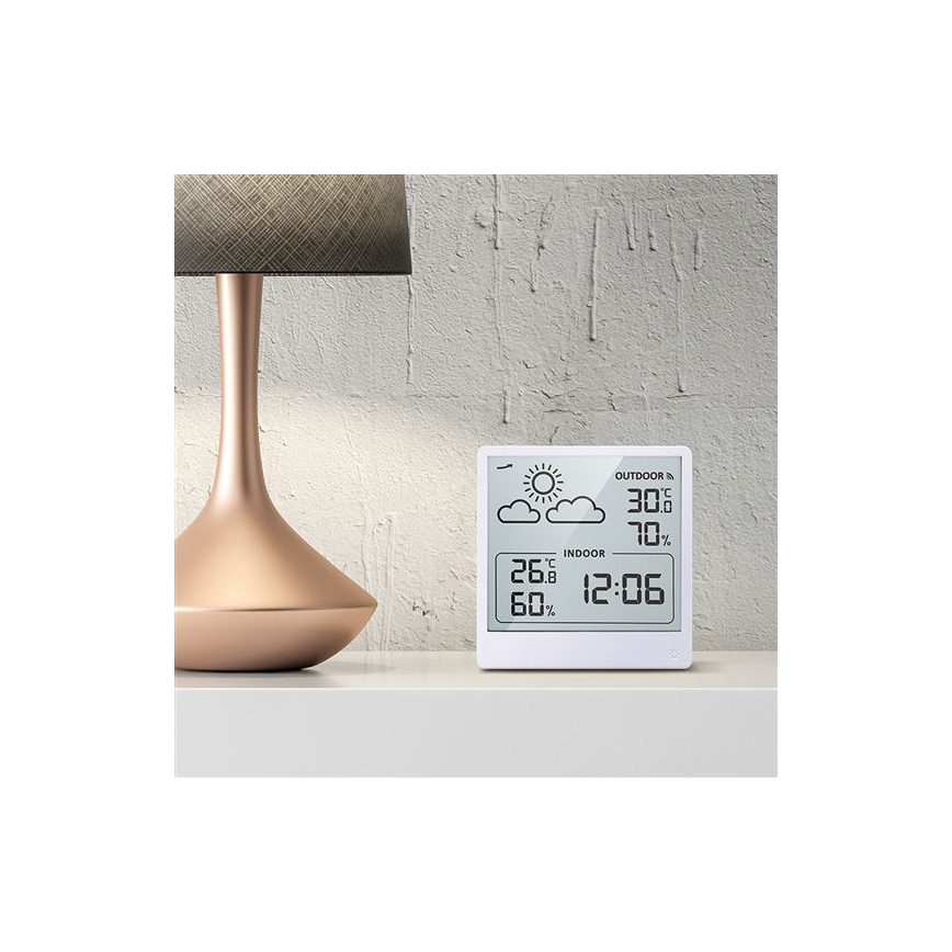 Digitaalinen lämpömittari 5V/2xAAA + 2xAAA valkoinen