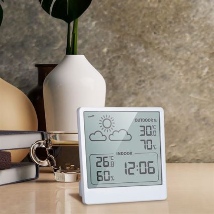 Digitaalinen lämpömittari 5V/2xAAA + 2xAAA valkoinen