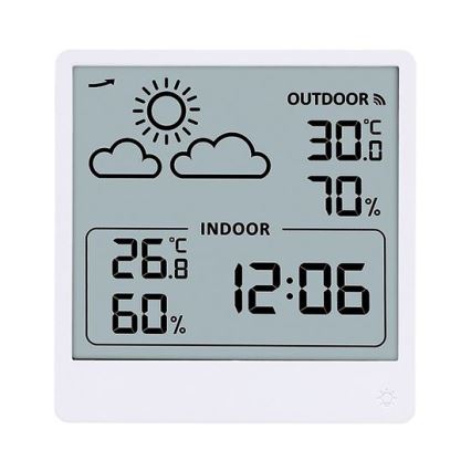 Digitaalinen lämpömittari 5V/2xAAA + 2xAAA valkoinen