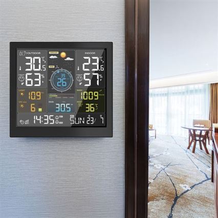 Ammattimainen LCD-näytöllinen sääasema 5V/2xAA + 3xAAA, Wi-Fi