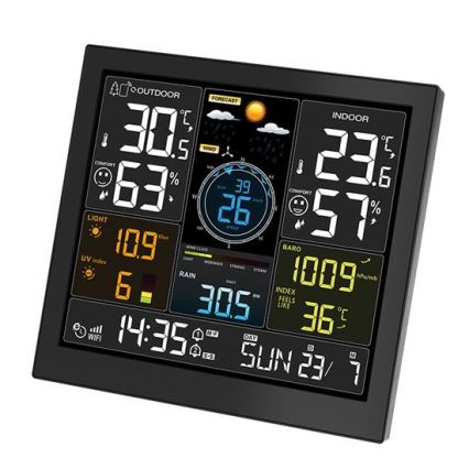 Ammattimainen LCD-näytöllinen sääasema 5V/2xAA + 3xAAA, Wi-Fi
