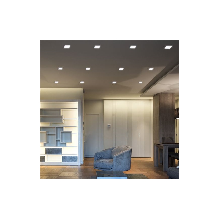 Uppoasennettava LED-kattovalaisin 12W/230V 3000/4000/6000K 17x17 cm valkoinen