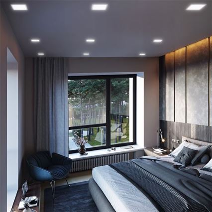 Uppoasennettava LED-kattovalaisin 12W/230V 3000/4000/6000K 17x17 cm valkoinen