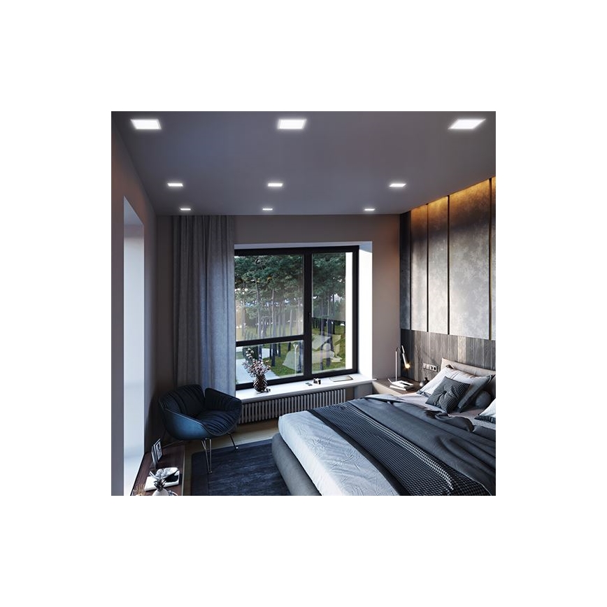 Uppoasennettava LED-kattovalaisin 12W/230V 3000/4000/6000K 17x17 cm valkoinen