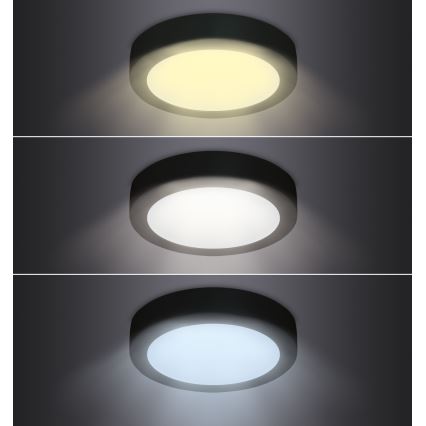 LED Kattovalo LED/12W/230V 3000/4000/6000K musta pyöreä