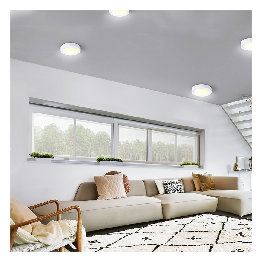 LED-kattovalaisin, 18 W, 230 V, 3000/4000/6000 K, Ø 22,5 cm, valkoinen
