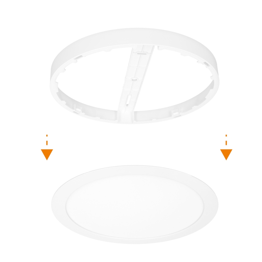 LED pinta-/upotettava paneeli 2-in-1 18W/230V 3000/4000/6000K Ø22,5 cm IP54 valkoinen