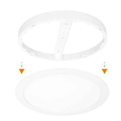 LED-pinta-/upotettava paneeli 2-in-1 24W/230V 3000/4000/6000K Ø 30 cm IP54 valkoinen