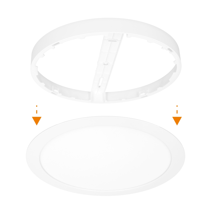 LED-pinta-/upotettava paneeli 2-in-1 24W/230V 3000/4000/6000K Ø 30 cm IP54 valkoinen