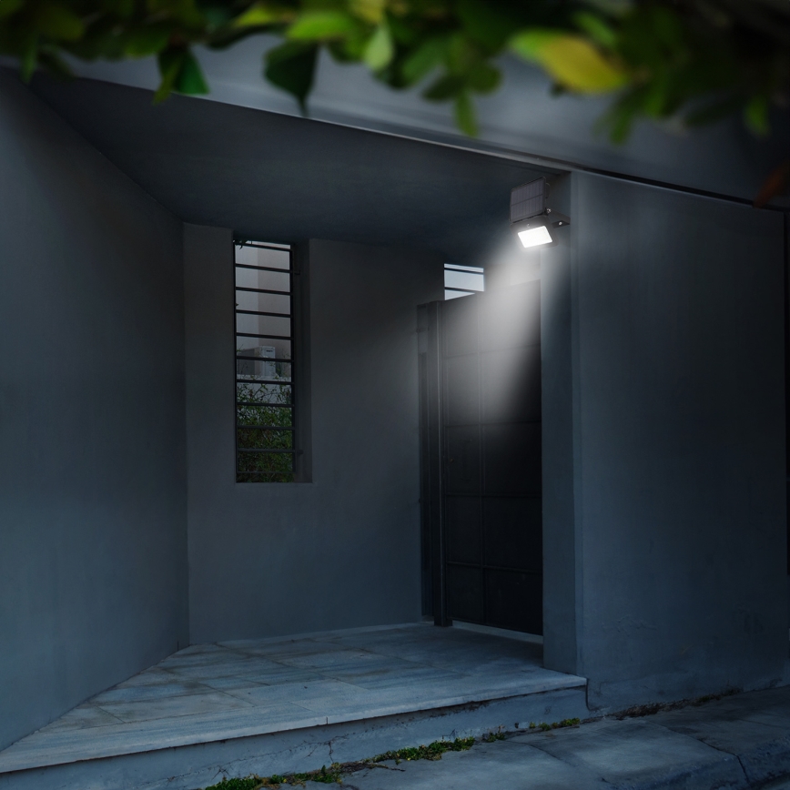 LED himmennettävä aurinkokäyttöinen heijastin liiketunnistimella ja hämäräkytkimellä LED/6W/3,7V 2200 mAh 3000/4000/6500K IP65