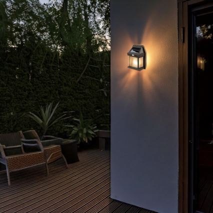 Himennettävä LED-aurinkokennolyhty anturilla LED/3,7V IP44 1200 mAh